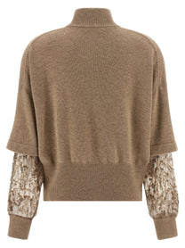 BRUNELLO CUCINELLI - BRUNELLO CUCINELLI - Sequin sleeve cardigan - Women’s Knitwear