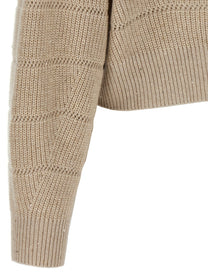 BRUNELLO CUCINELLI - BRUNELLO CUCINELLI - ’Rustic Dazzling Net’ cropped sweater - Women’s Knitwear