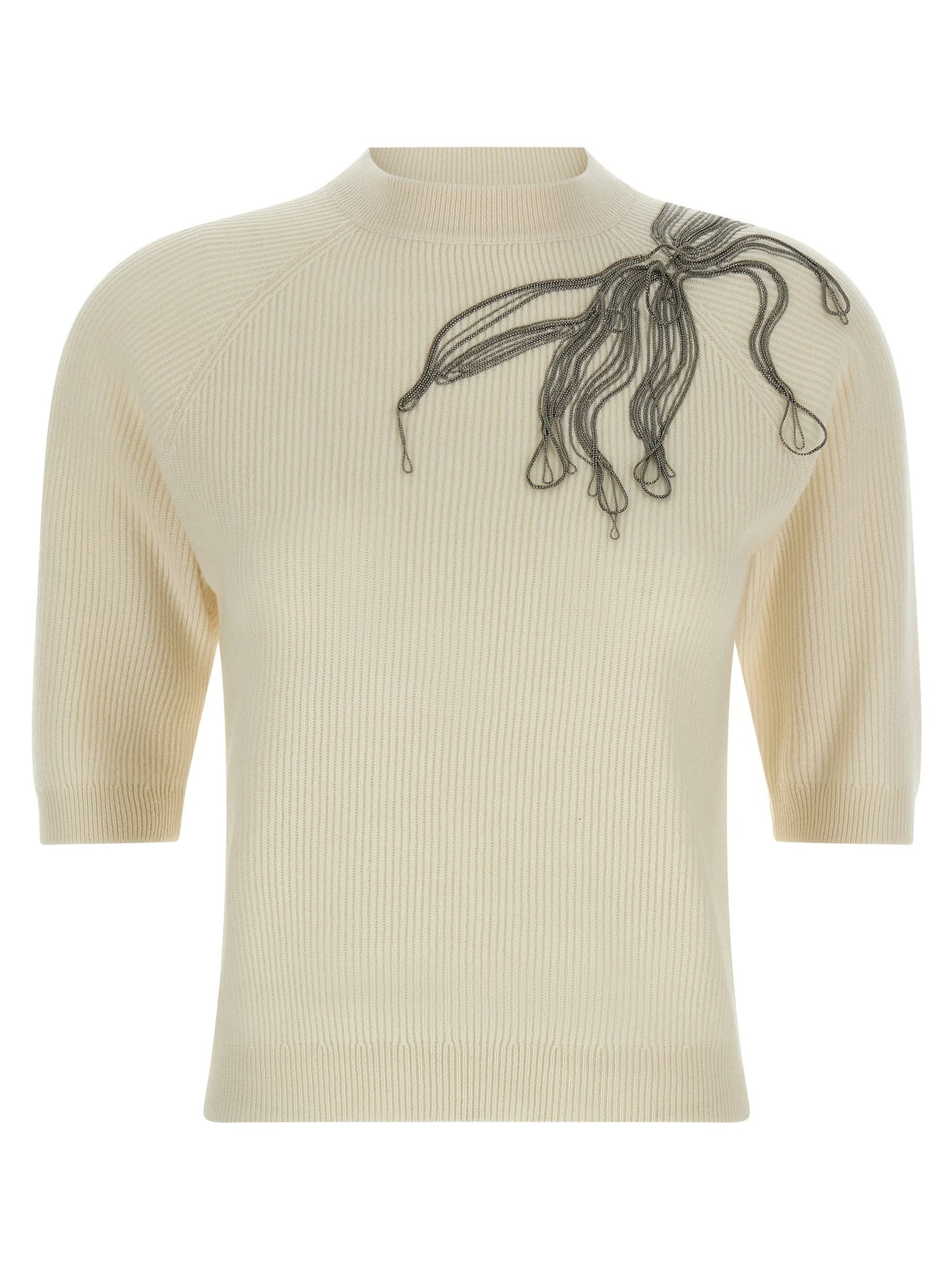 BRUNELLO CUCINELLI - BRUNELLO CUCINELLI - ’Shiny Flower Embroidery’ sweater - Women’s Knitwear