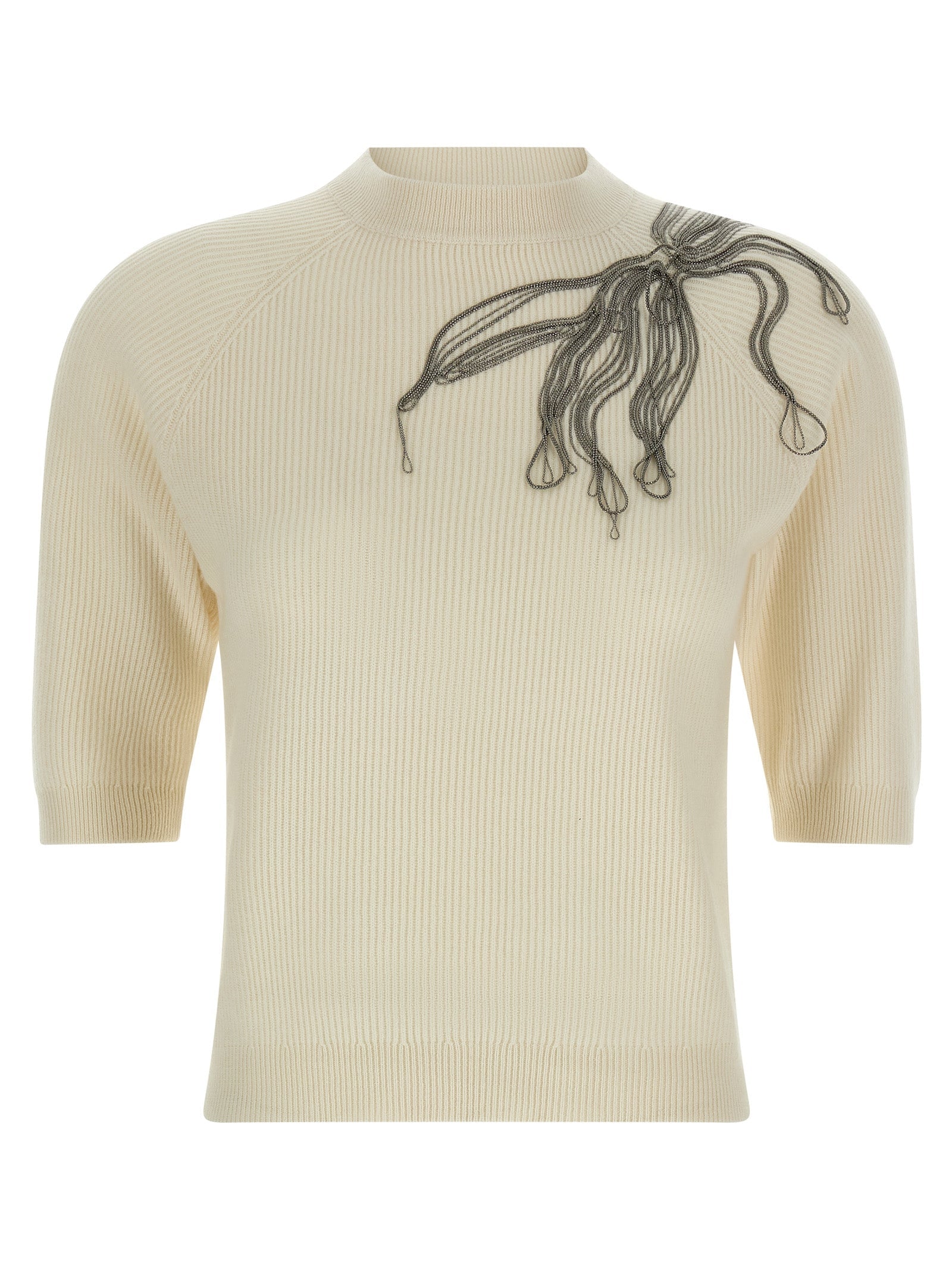 BRUNELLO CUCINELLI - BRUNELLO CUCINELLI - ’Shiny Flower Embroidery’ sweater - Women’s Knitwear