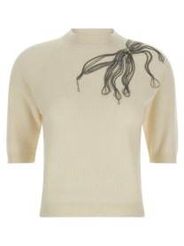 BRUNELLO CUCINELLI - BRUNELLO CUCINELLI - ’Shiny Flower Embroidery’ sweater - Women’s Knitwear