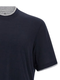 BRUNELLO CUCINELLI - BRUNELLO CUCINELLI - Double layer t-shirt - Men’s Tops