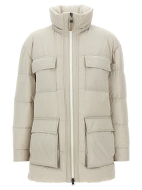 BRUNELLO CUCINELLI - BRUNELLO CUCINELLI - Knitted neck down jacket - Women’s Outerwear