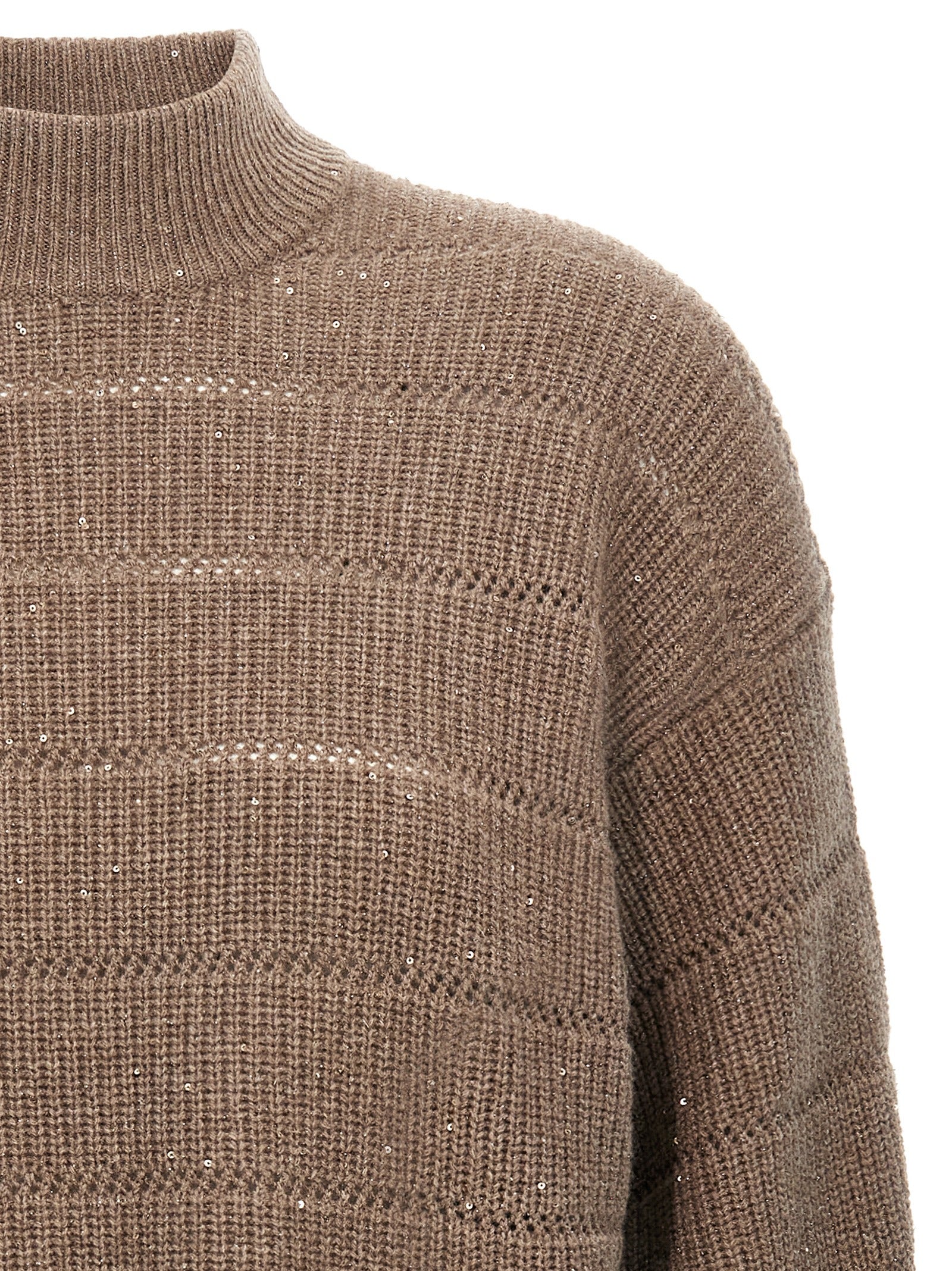 BRUNELLO CUCINELLI - BRUNELLO CUCINELLI - ’Rustic Dazzling Net’ cropped sweater - Women’s Knitwear