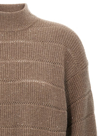 BRUNELLO CUCINELLI - BRUNELLO CUCINELLI - ’Rustic Dazzling Net’ cropped sweater - Women’s Knitwear