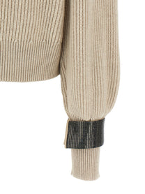 BRUNELLO CUCINELLI - BRUNELLO CUCINELLI - Monile cuffs sweater - Women’s Knitwear