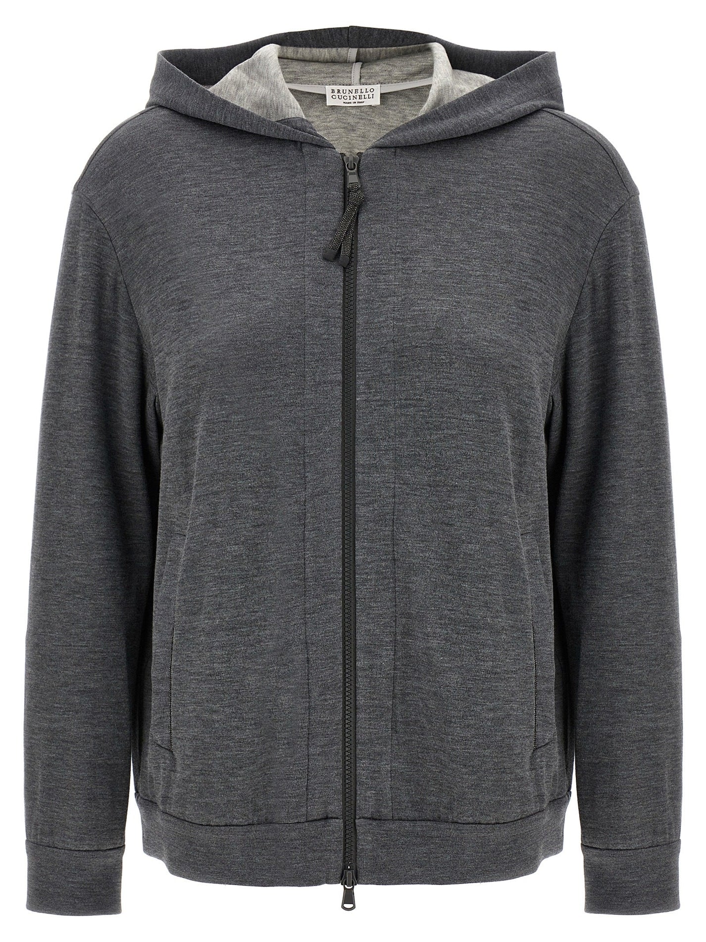 BRUNELLO CUCINELLI - BRUNELLO CUCINELLI - ’Precious Zipper Pull’ Hoodie - Women’s Sweatshirts