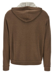 BRUNELLO CUCINELLI - BRUNELLO CUCINELLI - ’Precious Zipper Pull’ hoodie - Women’s Sweatshirts