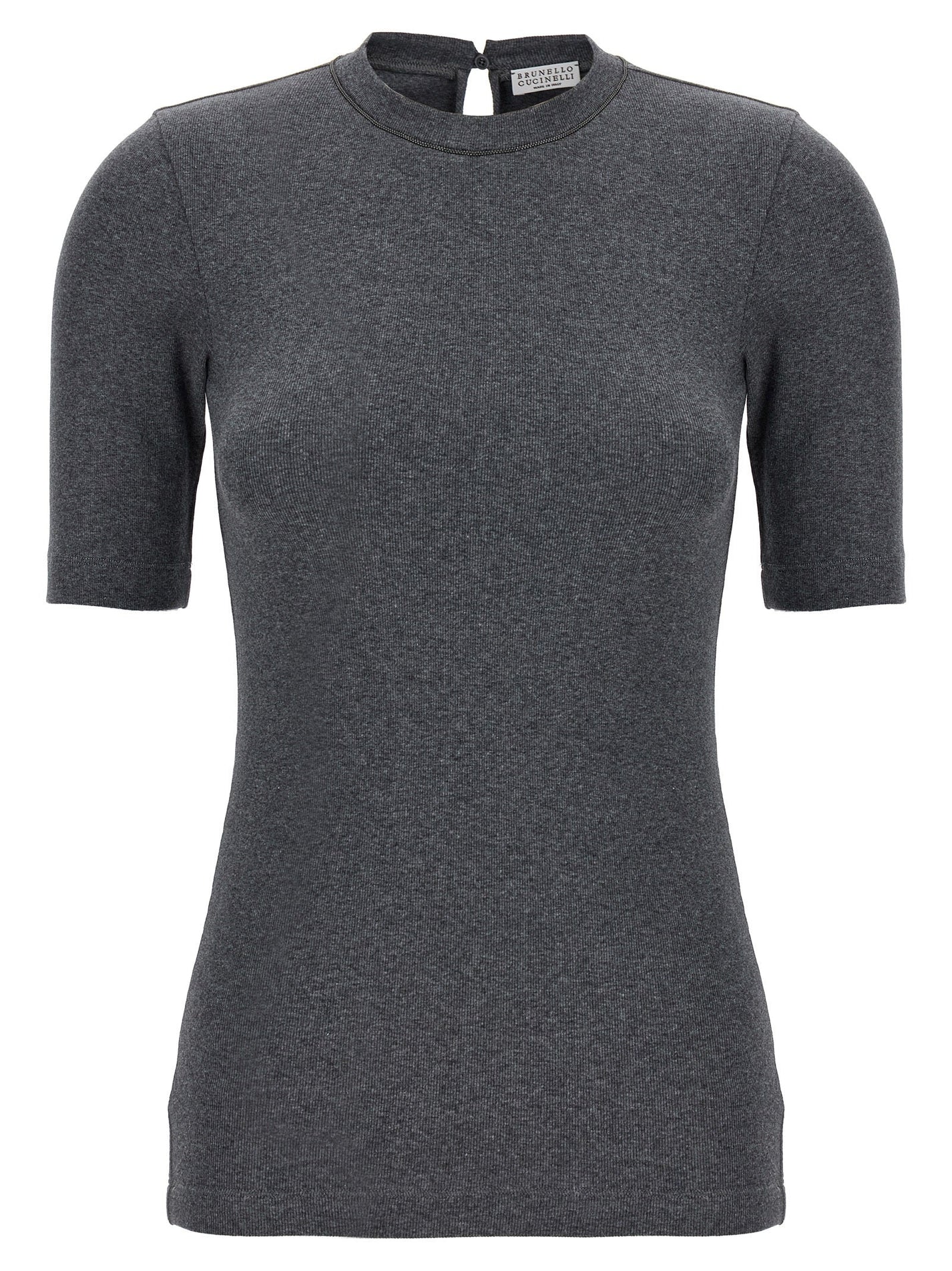 BRUNELLO CUCINELLI - BRUNELLO CUCINELLI - Monile ribbed T-shirt - Women’s Tops