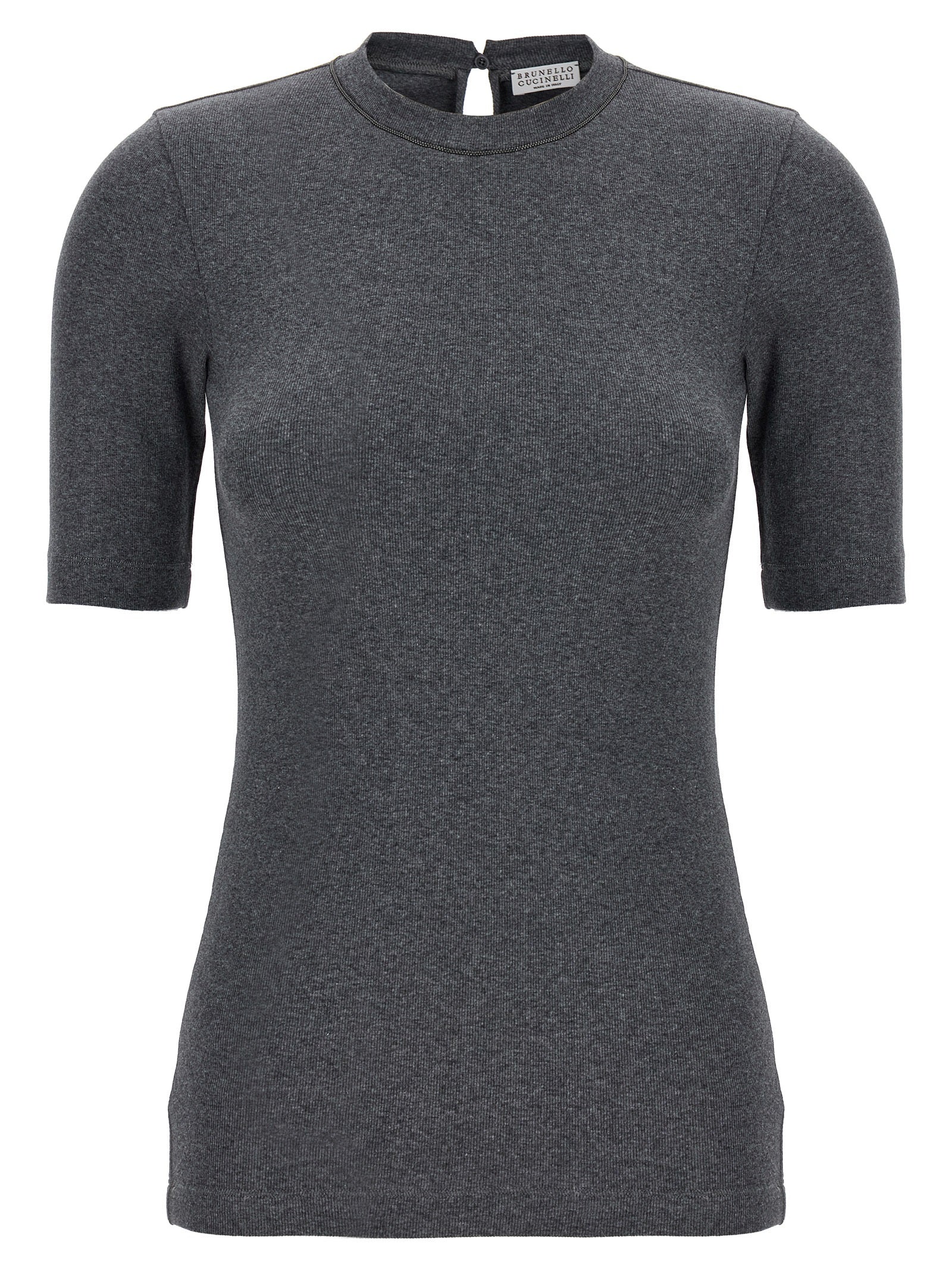 BRUNELLO CUCINELLI - BRUNELLO CUCINELLI - Monile ribbed T-shirt - Women’s Tops