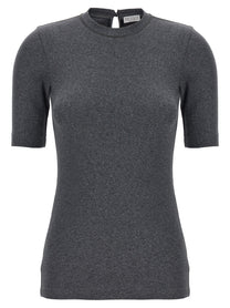 BRUNELLO CUCINELLI - BRUNELLO CUCINELLI - Monile ribbed T-shirt - Women’s Tops