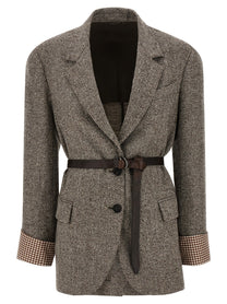 BRUNELLO CUCINELLI - BRUNELLO CUCINELLI - Belt blazer - Women’s Clothing