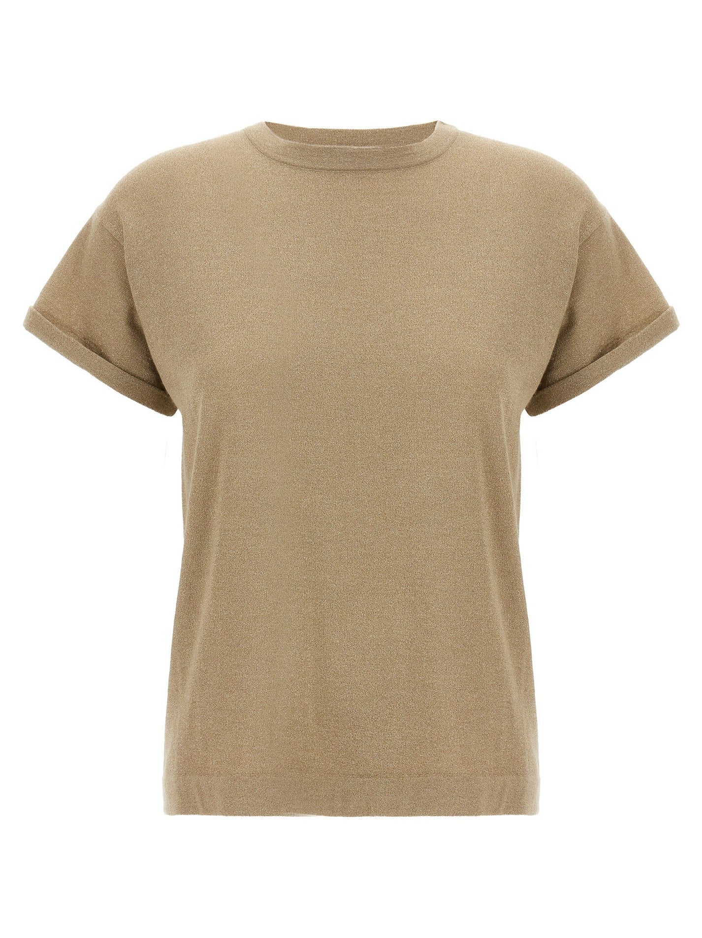 BRUNELLO CUCINELLI - BRUNELLO CUCINELLI - Lamé cashmere t-shirt - Women’s Top