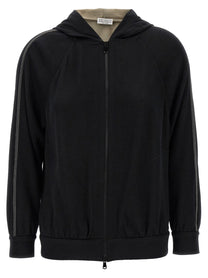 BRUNELLO CUCINELLI - BRUNELLO CUCINELLI - ’Shiny Trims’ hoodie - Women’s Sweatshirts