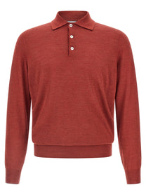 BRUNELLO CUCINELLI - BRUNELLO CUCINELLI - Shaved knit polo shirt - Men’s Tops