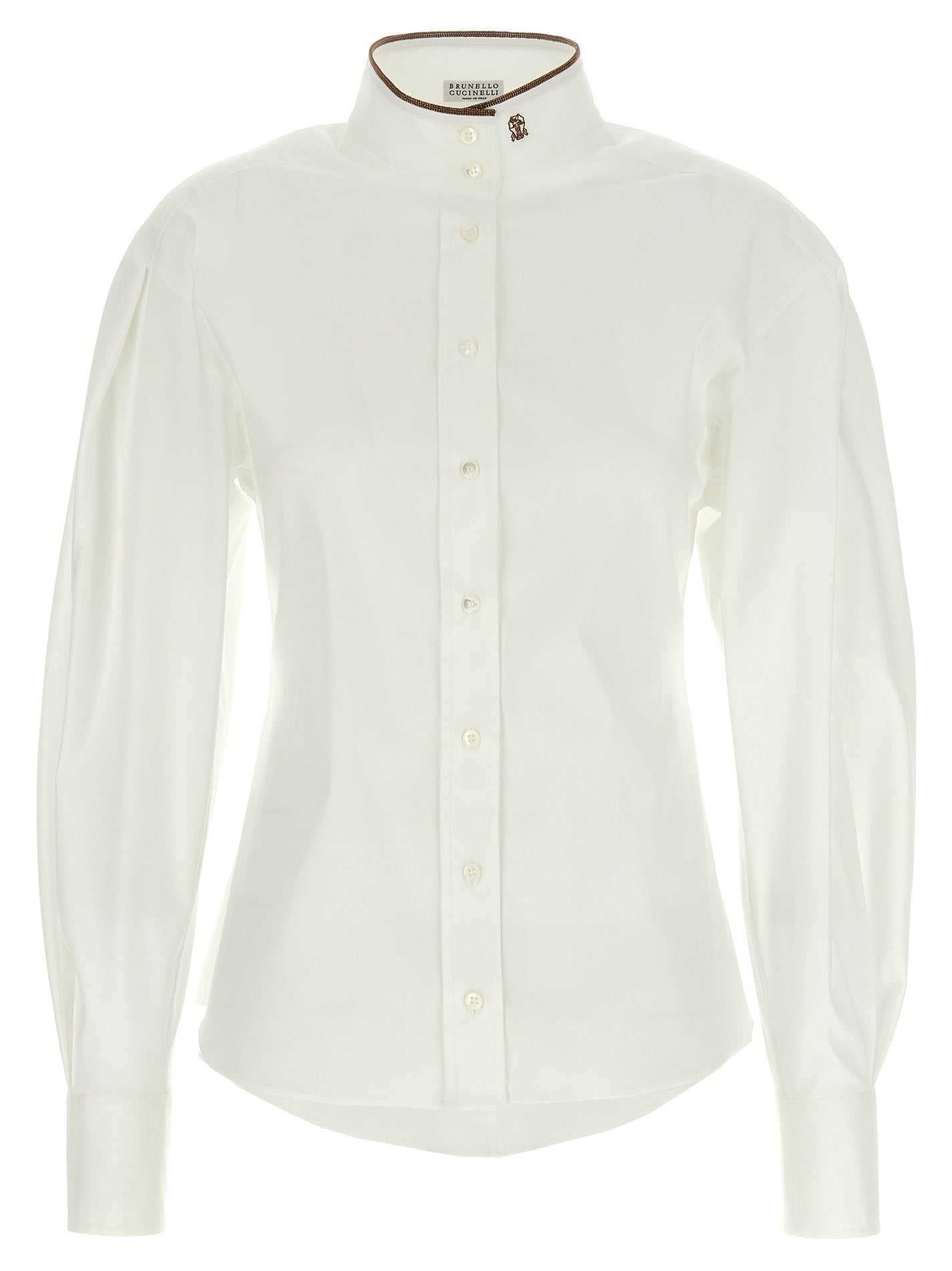 BRUNELLO CUCINELLI - BRUNELLO CUCINELLI - ’Shiny Collar Detail’ shirt - Women’s Tops