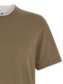 BRUNELLO CUCINELLI - BRUNELLO CUCINELLI - Double layer t-shirt - Men’s Tops