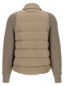 BRUNELLO CUCINELLI - BRUNELLO CUCINELLI - Two-material ’Shiny Flap Detail’ down jacket - Women’s Outerwear