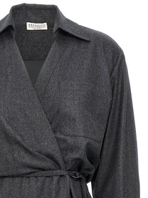 BRUNELLO CUCINELLI - BRUNELLO CUCINELLI - Wallet chemisier dress - Women’s Clothing