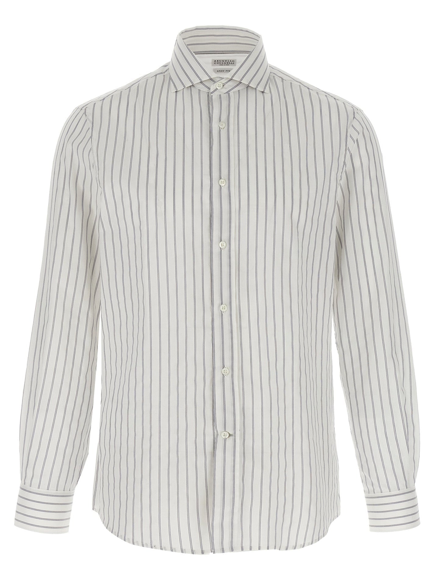 BRUNELLO CUCINELLI - BRUNELLO CUCINELLI - Striped canvas shirt - Men’s Tops