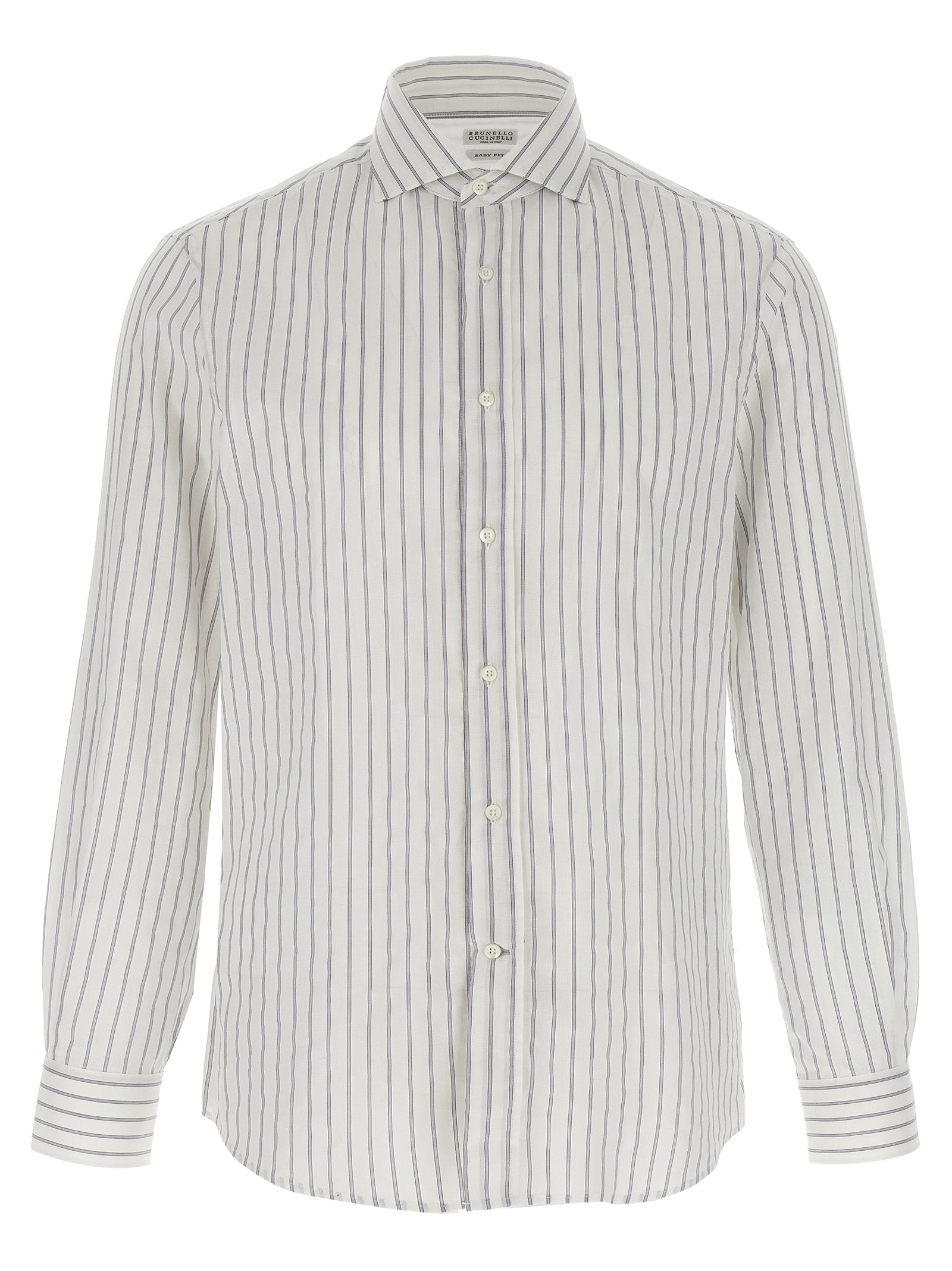 BRUNELLO CUCINELLI - BRUNELLO CUCINELLI - Striped canvas shirt - Men’s Tops