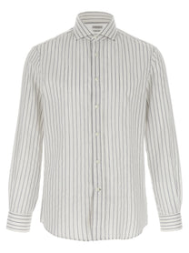BRUNELLO CUCINELLI - BRUNELLO CUCINELLI - Striped canvas shirt - Men’s Tops