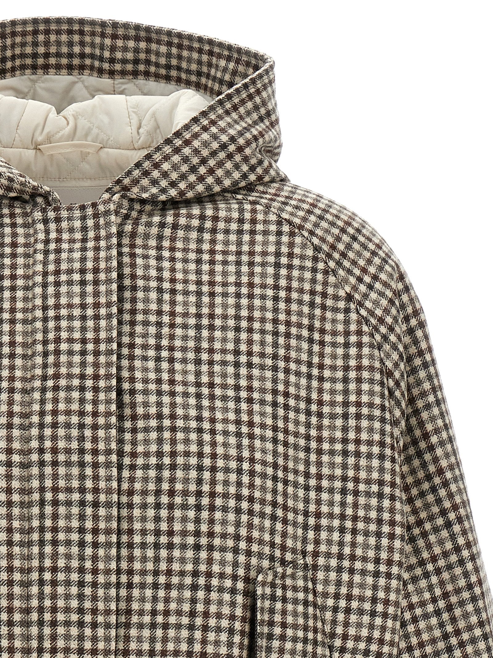 BRUNELLO CUCINELLI - BRUNELLO CUCINELLI - ’Shiny Zipper Pull’ check jacket - Women’s Outerwear