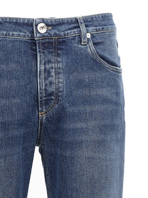 BRUNELLO CUCINELLI - BRUNELLO CUCINELLI - Logo embroidery stretch jeans - Men’s Clothing