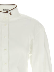BRUNELLO CUCINELLI - BRUNELLO CUCINELLI - ’Shiny Collar Detail’ shirt - Women’s Tops