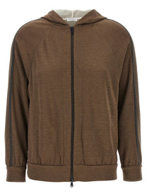 BRUNELLO CUCINELLI - BRUNELLO CUCINELLI - ’Shiny Trims’ hoodie - Women’s Sweatshirts