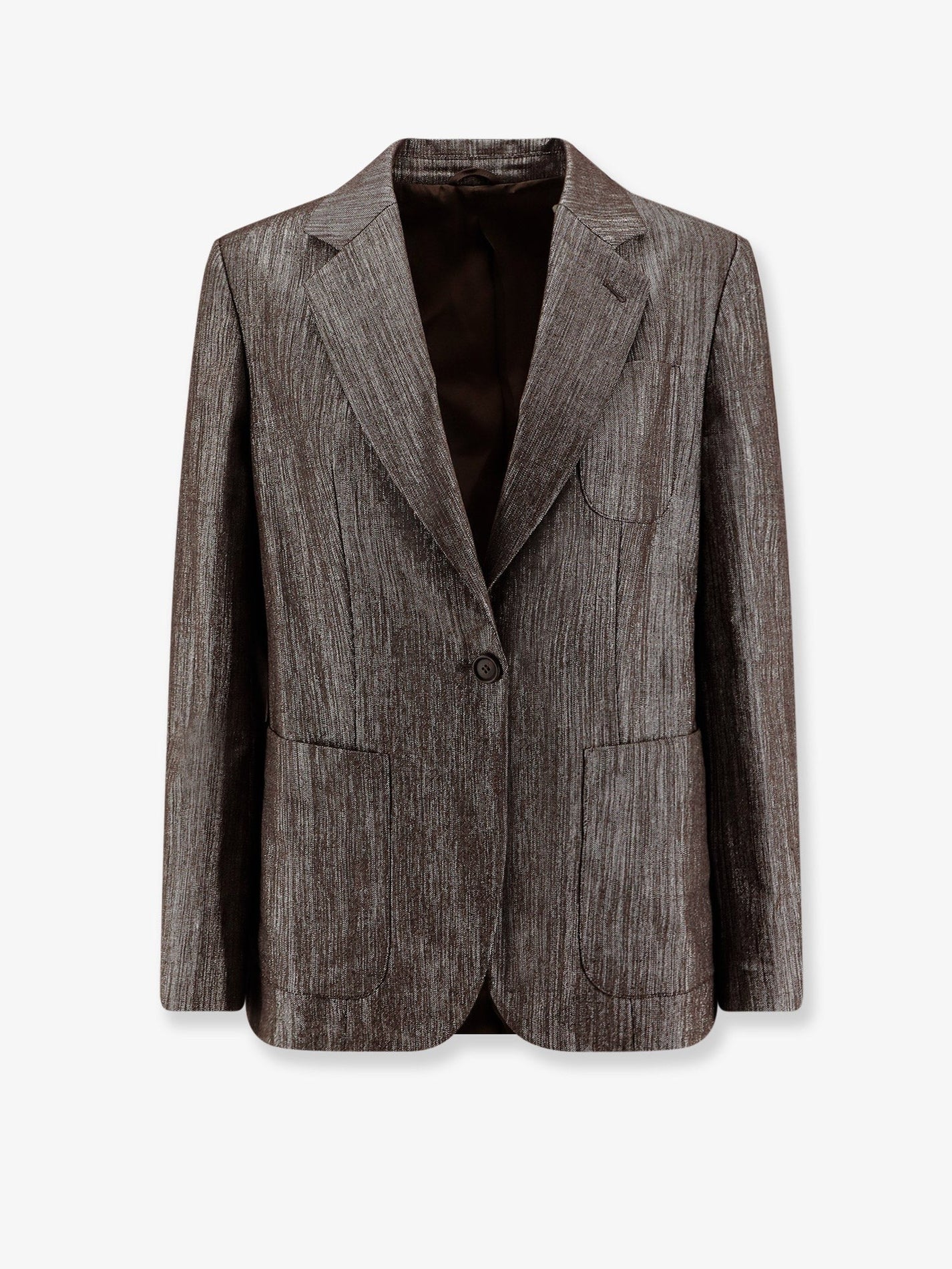 Brunello Cucinelli - Brunello Cucinelli Single Breasted Lurex Fabric Blazer - Woman-&gt;Clothing-&gt;Blazer and Gilet