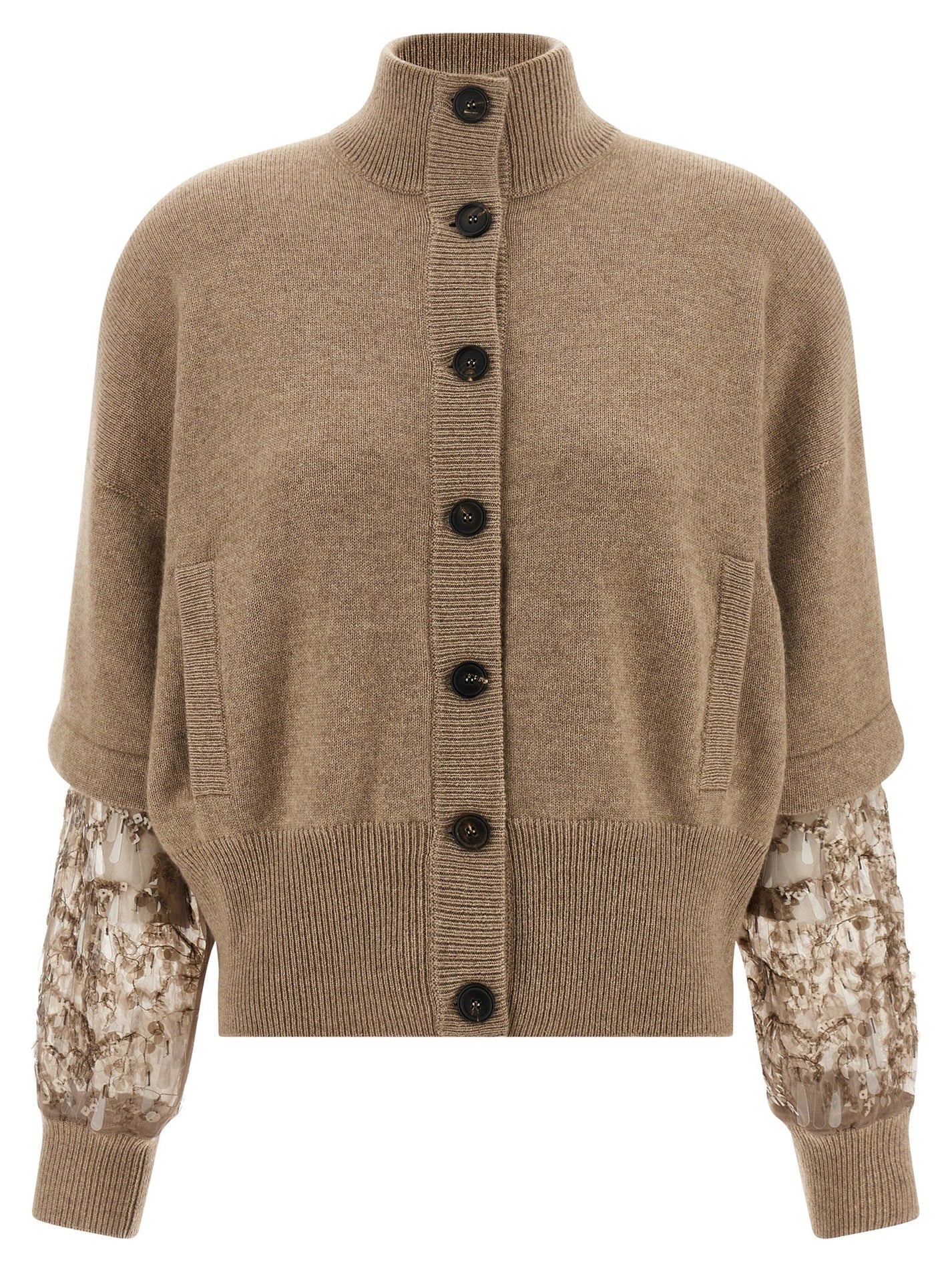 BRUNELLO CUCINELLI - BRUNELLO CUCINELLI - Sequin sleeve cardigan - Women’s Knitwear