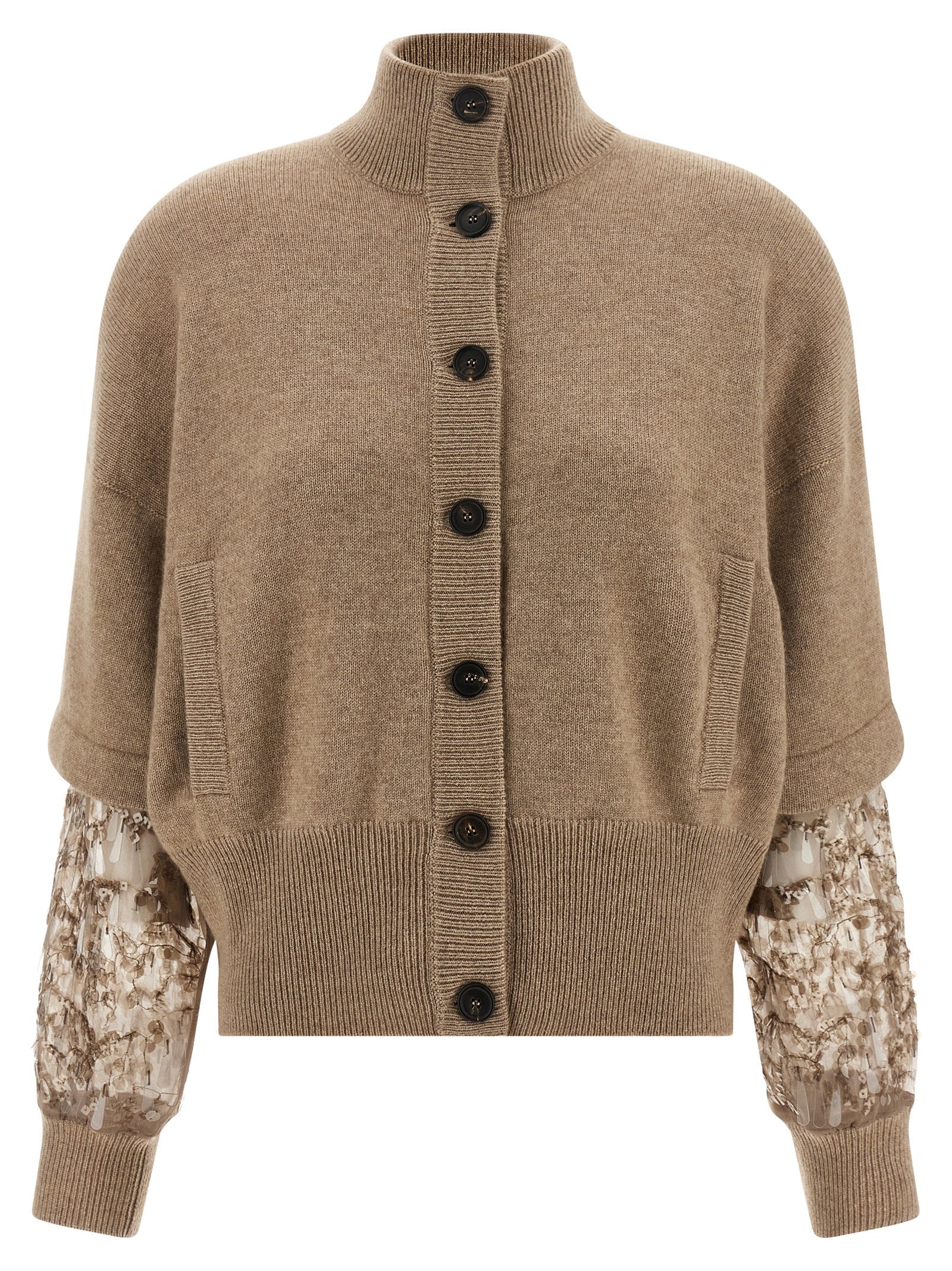 BRUNELLO CUCINELLI - BRUNELLO CUCINELLI - Sequin sleeve cardigan - Women’s Knitwear