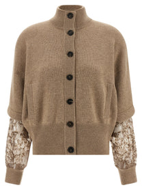 BRUNELLO CUCINELLI - BRUNELLO CUCINELLI - Sequin sleeve cardigan - Women’s Knitwear