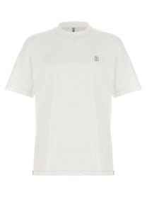 BRUNELLO CUCINELLI - BRUNELLO CUCINELLI - Logo embroidery t-shirt - Men’s Tops