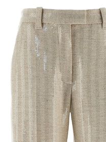 BRUNELLO CUCINELLI - BRUNELLO CUCINELLI - Herringbone pants - Women’s Pants