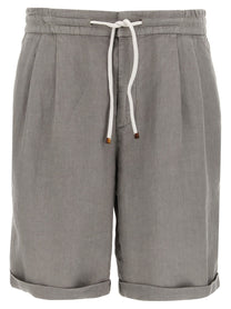 BRUNELLO CUCINELLI - BRUNELLO CUCINELLI - Linen bermuda shorts - Men’s Clothing