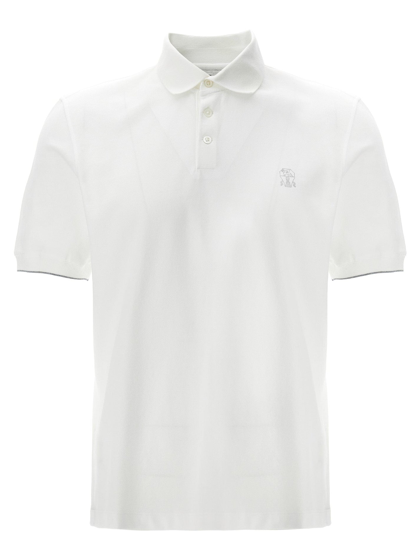 BRUNELLO CUCINELLI - BRUNELLO CUCINELLI - Logo piqué polo shirt - Men’s Tops
