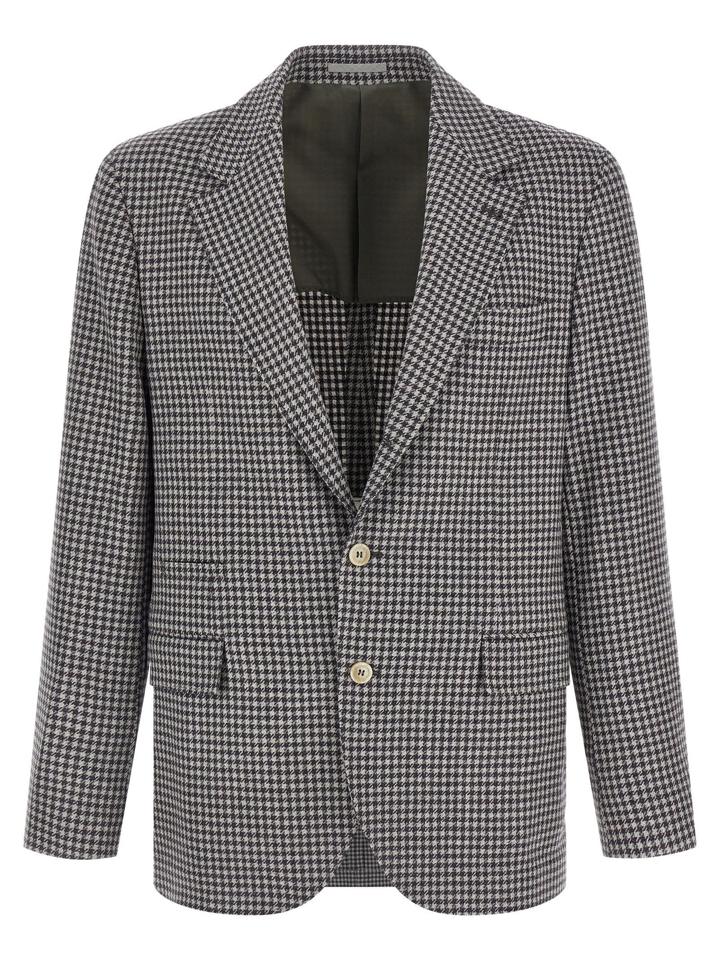 BRUNELLO CUCINELLI - BRUNELLO CUCINELLI - Houndstooth blazer - Men’s Clothing