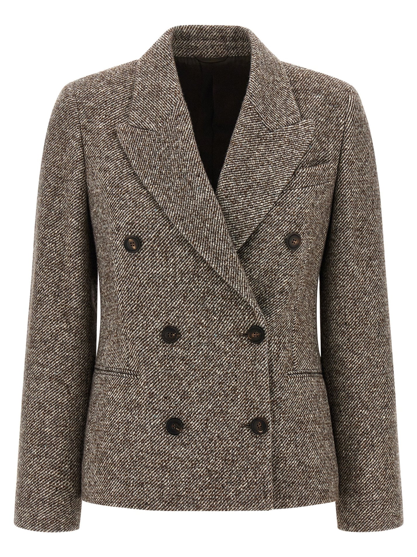 BRUNELLO CUCINELLI - BRUNELLO CUCINELLI - Double-breasted silk blend blazer - Women’s Clothing