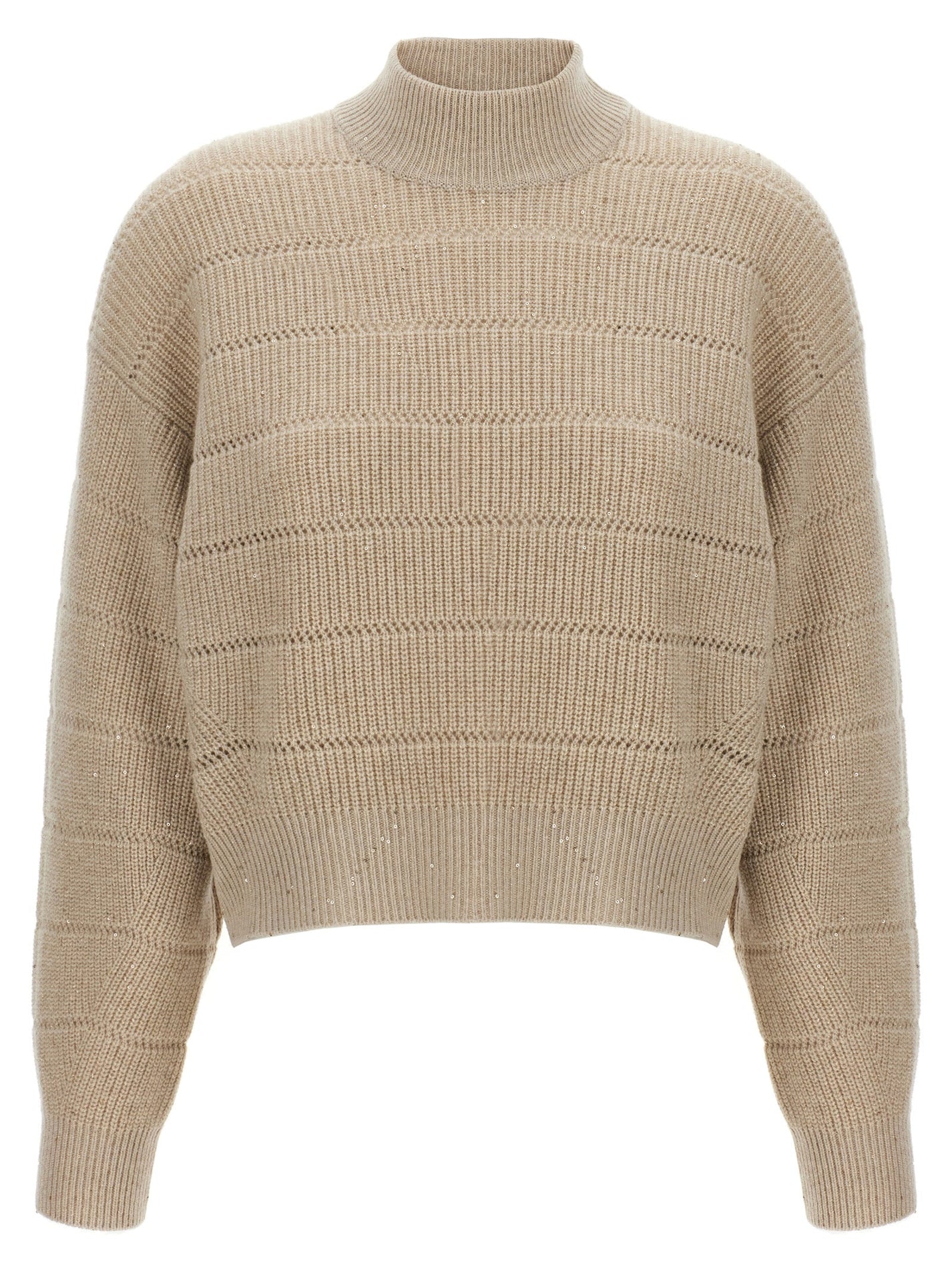 BRUNELLO CUCINELLI - BRUNELLO CUCINELLI - ’Rustic Dazzling Net’ cropped sweater - Women’s Knitwear