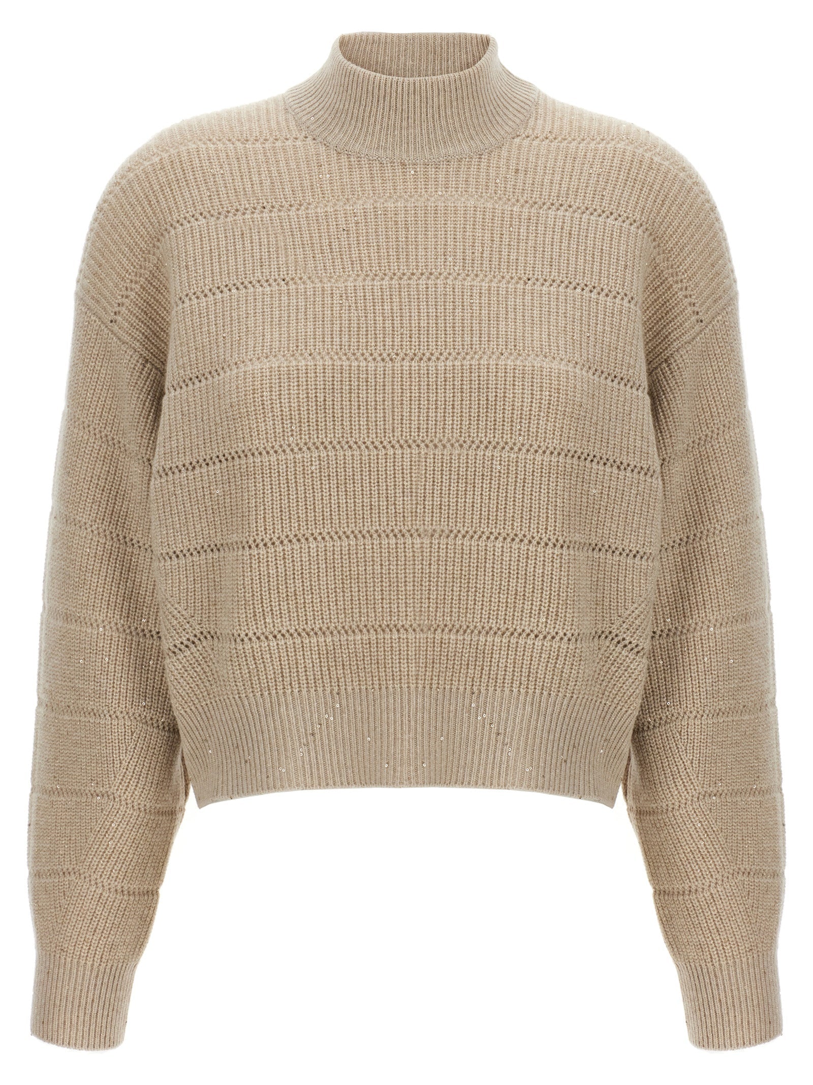 BRUNELLO CUCINELLI - BRUNELLO CUCINELLI - ’Rustic Dazzling Net’ cropped sweater - Women’s Knitwear