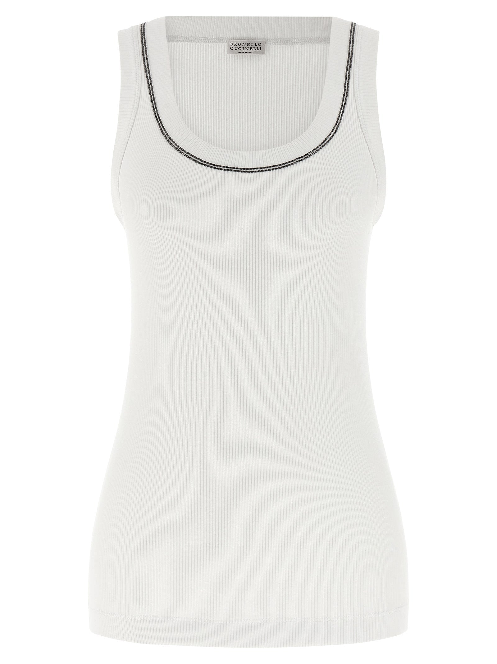 BRUNELLO CUCINELLI - BRUNELLO CUCINELLI - ’Shiny Trim’ top - Women’s Tops