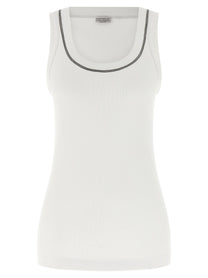 BRUNELLO CUCINELLI - BRUNELLO CUCINELLI - ’Shiny Trim’ top - Women’s Tops