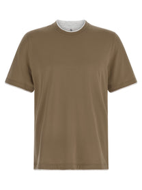 BRUNELLO CUCINELLI - BRUNELLO CUCINELLI - Double layer t-shirt - Men’s Tops