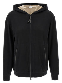 BRUNELLO CUCINELLI - BRUNELLO CUCINELLI - ’Precious Zipper Pull’ Hoodie. - Women’s Sweatshirts