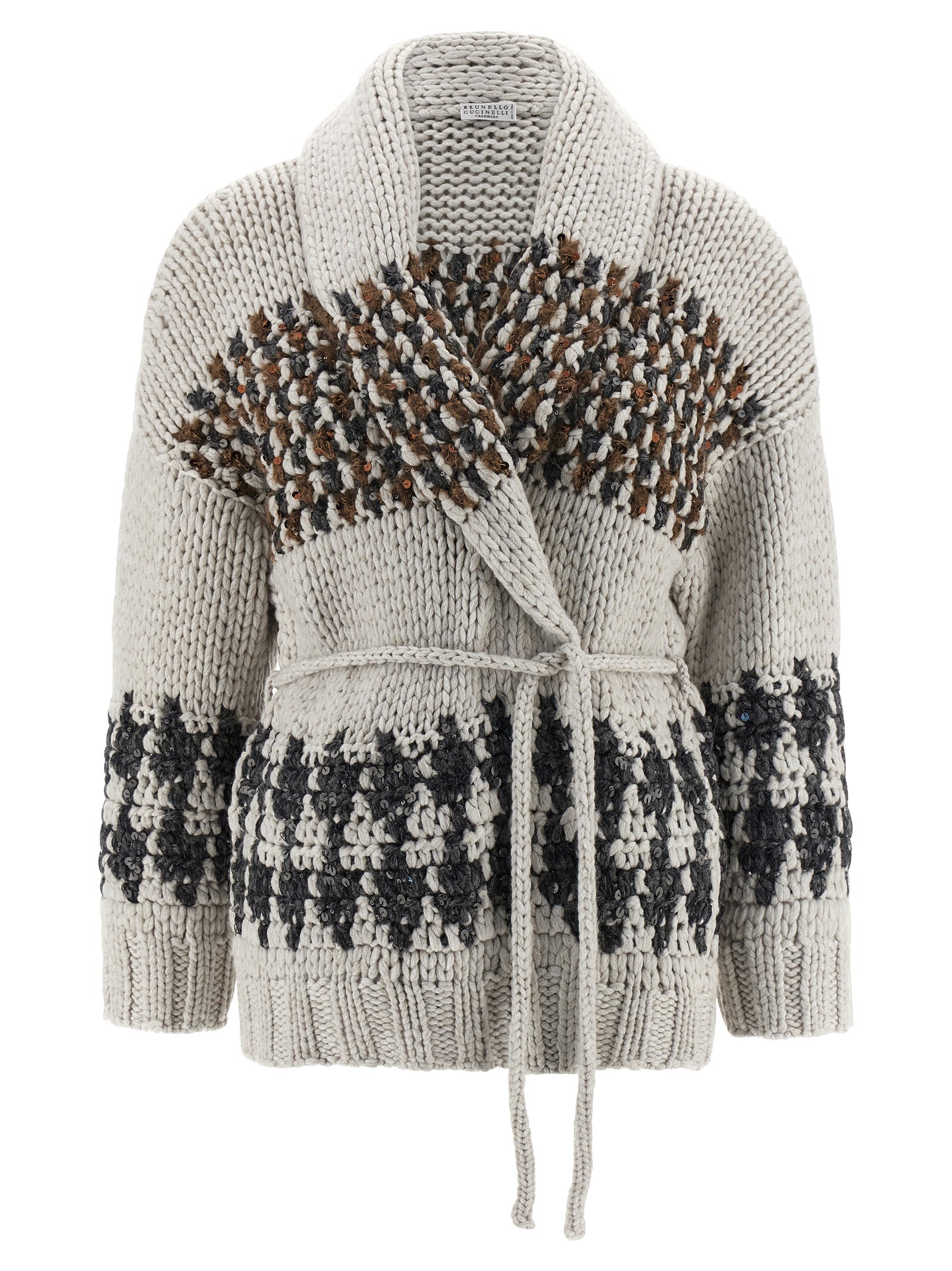 BRUNELLO CUCINELLI - BRUNELLO CUCINELLI - ’OPERA Prince of Wales’ cardigan - Women’s Knitwear
