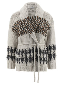 BRUNELLO CUCINELLI - BRUNELLO CUCINELLI - ’OPERA Prince of Wales’ cardigan - Women’s Knitwear