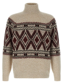 BRUNELLO CUCINELLI - BRUNELLO CUCINELLI - ’Geometric Jacquard’ sweater - Men’s Knitwear