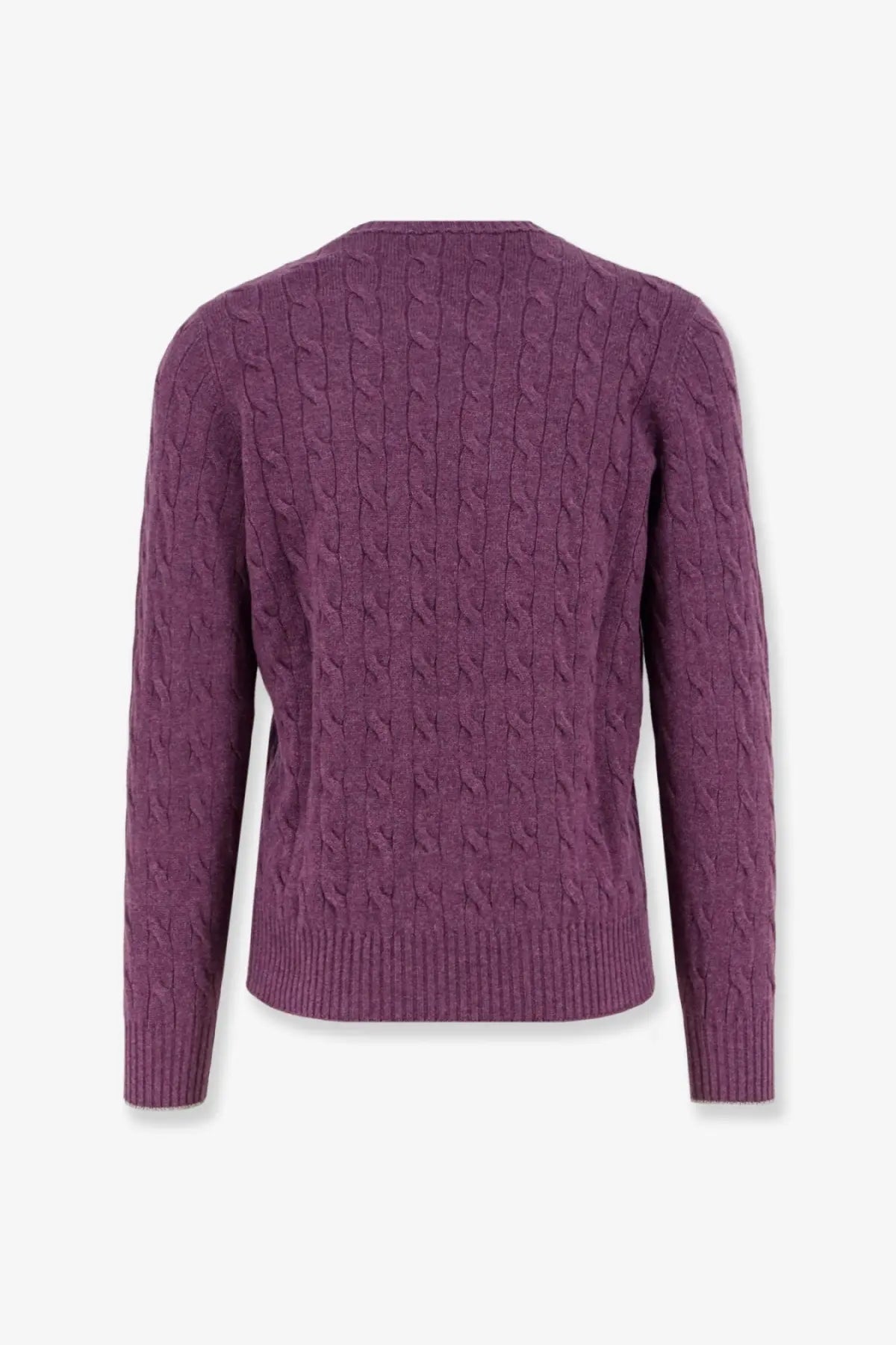 Brunello Cucinelli Men's Cable Knit Cashmere Sweater Beige, view 2